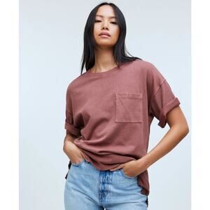 New W/Defect Madewell Garment-Dyed Oversized Pocket Tee Size Medium